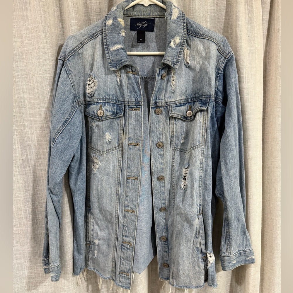 Daytrip Light Blue Distressed Jean Jacket